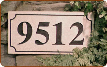 Engraved Address Stone Marker With Recessed Lettering