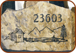 Engraved Boulder Artwork