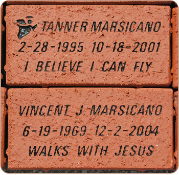engraved & painted bricks