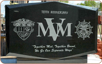 Logos On Black Granite Memorial