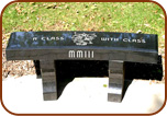 Engraved Black Granite Bench