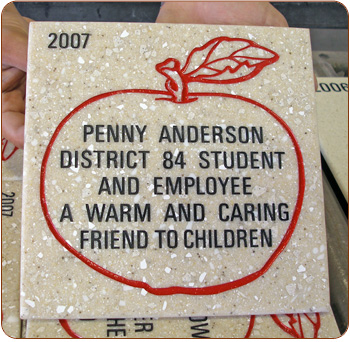 engraved tile painted
